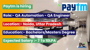 Paytm Recruitment 2024 | Hiring QA Engineer – Automation | Apply Now
-prakashcareers.com