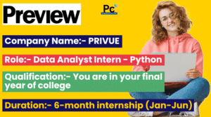 PRIVUE Remote Data Analytics Internship 2025 | Work From Home Opportunity
-prakashcareers.com