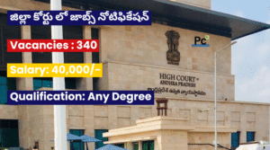 జిల్లాకోర్టులో 340 ప్రభుత్వ ఉద్యోగాలు - District Court 340 Jobs Notification 2025
-prakashcareers.com