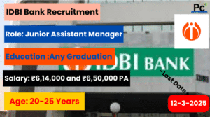 IDBI Bank Recruitment 2025 – Best Opportunity for Banking Aspirants!
-prakashcareers.com