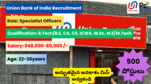 Union Bank of India SO Recruitment 2025 - Great Opportunity for Banking Sector Aspirants-prakashcareers.com